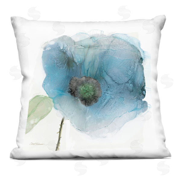 stupell industries Carol Robinson | Abstract Blue Poppy Blossom Printed Throw Pillow
