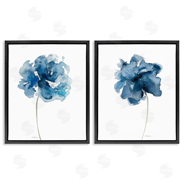 Stupell Industries Carol Robinson | Abstract Blue Single Blooms