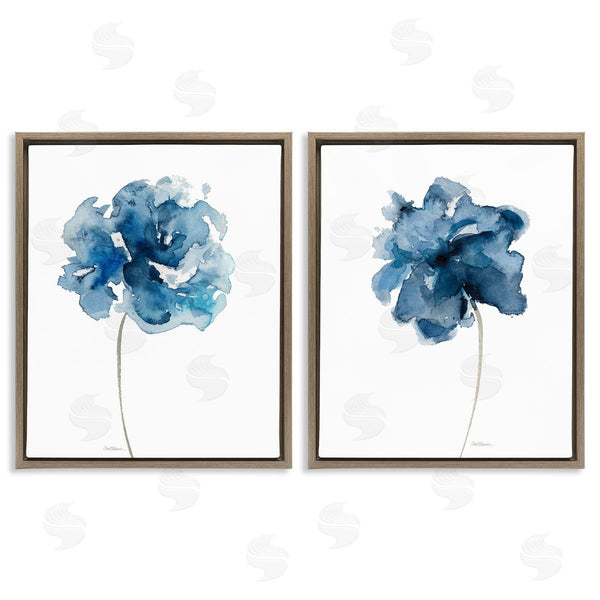 Stupell Industries Carol Robinson | Abstract Blue Single Blooms