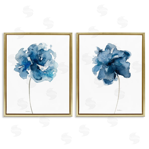 Stupell Industries Carol Robinson | Abstract Blue Single Blooms