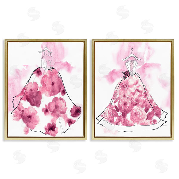 Stupell Industries Carol Robinson | Abstract Flower Fashion Gowns
