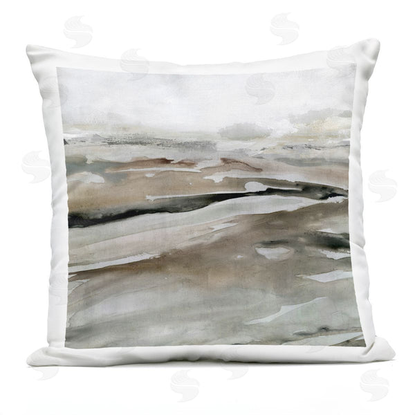 Stupell Industries Carol Robinson | Abstract Landscape Brown Detail Printed Throw Pillow