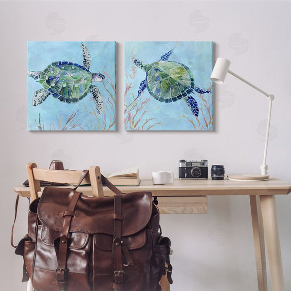Stupell Industries Carol Robinson | Abstract Sea Turtles Deep Sea Coral Wall Art