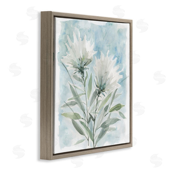 Stupell Industries Carol Robinson | Abstract Watercolor Florals White Petals Blue Sky Wall Art