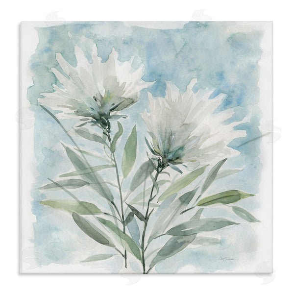 stupell industries Carol Robinson | Abstract Watercolor Florals White Petals Blue Sky Wall Art