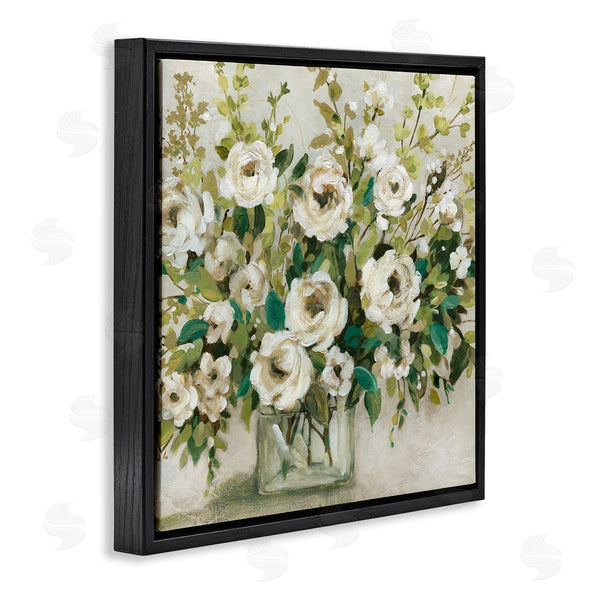 Stupell Industries Carol Robinson | Abstract White Rose Blossom Bouquet Floral Vase Wall Art