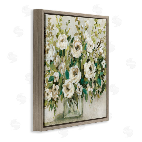 Stupell Industries Carol Robinson | Abstract White Rose Blossom Bouquet Floral Vase Wall Art