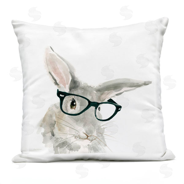 Stupell Industries Carol Robinson | Adorable Rabbit With Glasses Printed Throw Pillow