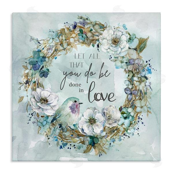 stupell industries Carol Robinson | All You Do Done In Love Wreath Wall Art