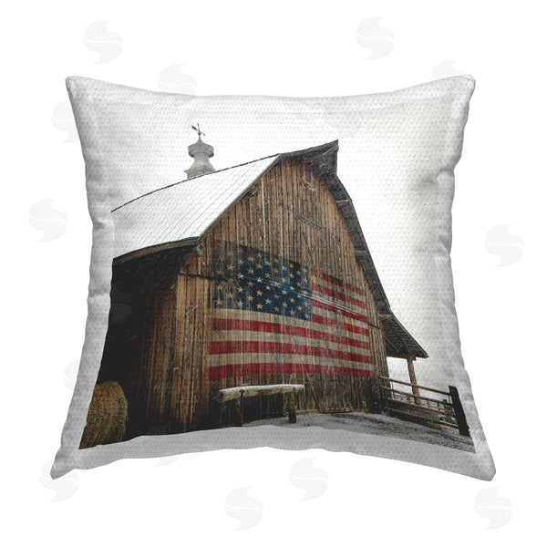 Stupell Industries Carol Robinson | America Proud Barn Printed Throw Pillow