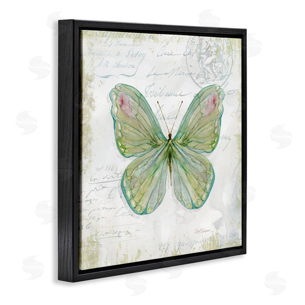 Stupell Industries Carol Robinson | Antique Butterfly Insect Charming Vintage Postal Scripture Wall Art
