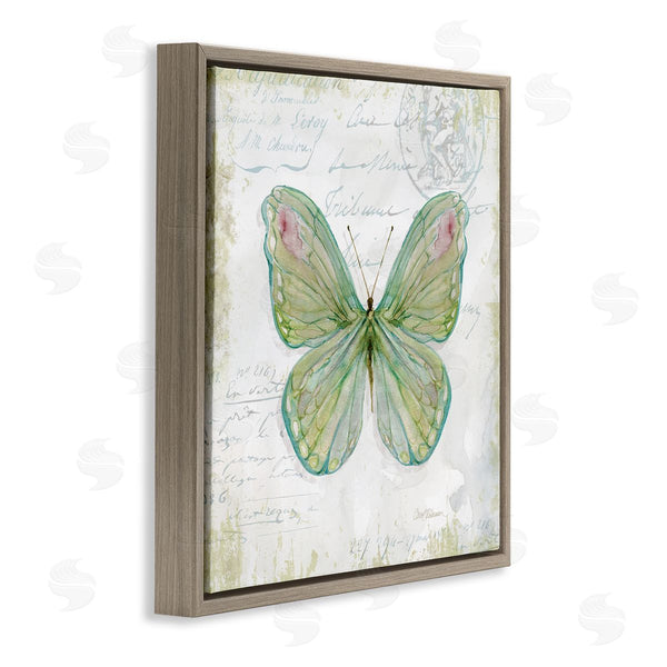 Stupell Industries Carol Robinson | Antique Butterfly Insect Charming Vintage Postal Scripture Wall Art
