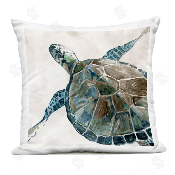 Stupell Industries Carol Robinson | Aquatic Tortoise Swimming Printed Throw Pillow