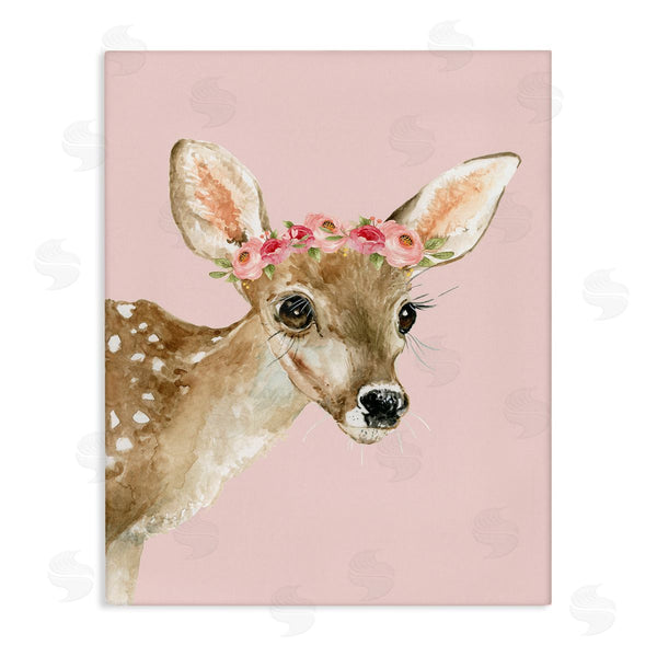 stupell industries Carol Robinson | Baby Deer Flower Crown Wall Art