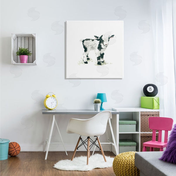 Stupell Industries Carol Robinson | Baby Farm Lamb Minimal Country Animal Over White Wall Art