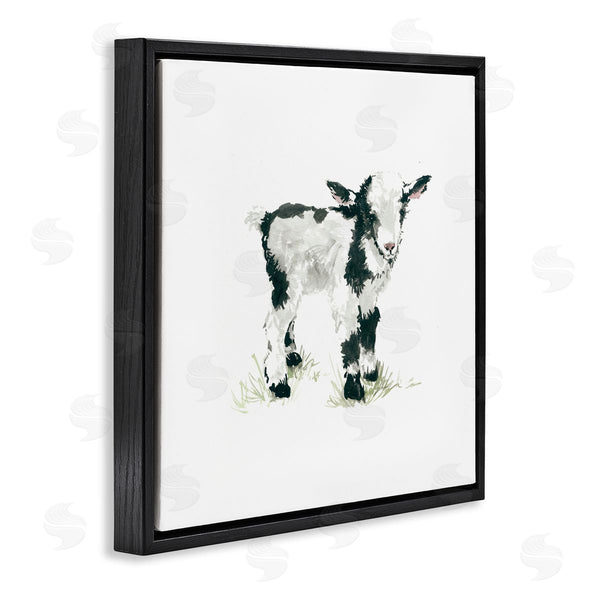Stupell Industries Carol Robinson | Baby Farm Lamb Minimal Country Animal Over White Wall Art