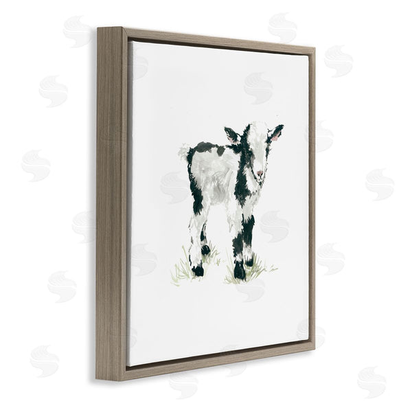 Stupell Industries Carol Robinson | Baby Farm Lamb Minimal Country Animal Over White Wall Art