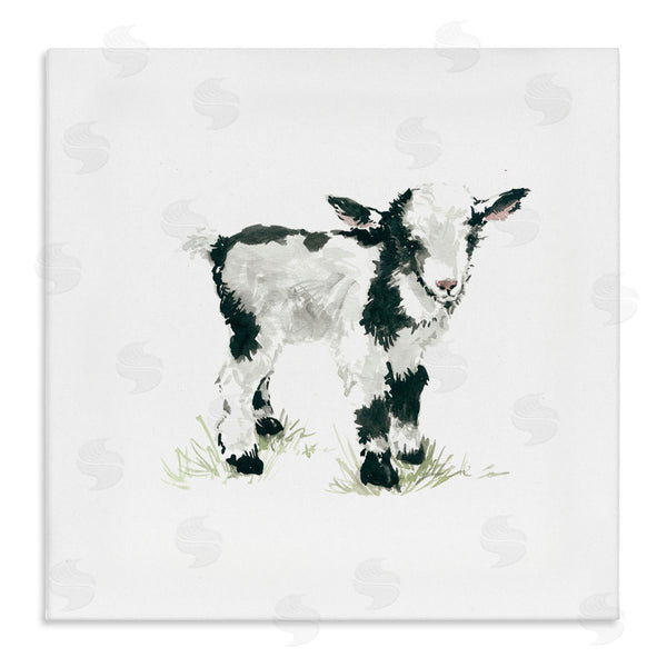stupell industries Carol Robinson | Baby Farm Lamb Minimal Country Animal over White Wall Art