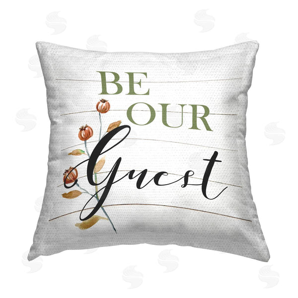 Stupell Industries Carol Robinson | Be Our Guest Phrase Printed Throw Pillow