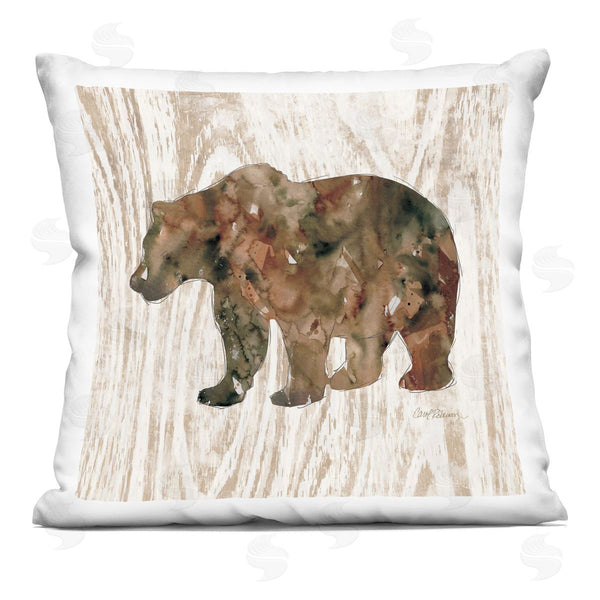 stupell industries Carol Robinson | Bear Watercolor Silhouette Printed Throw Pillow