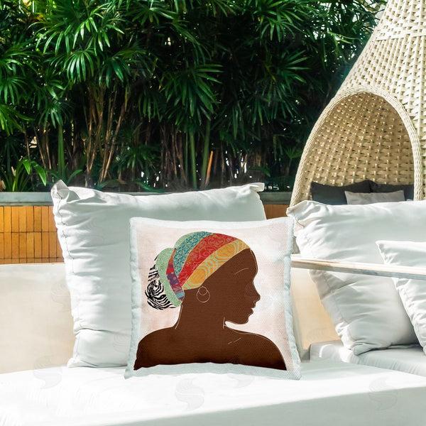Stupell Industries Carol Robinson | Beautiful African Portrait Printed Throw Pillow
