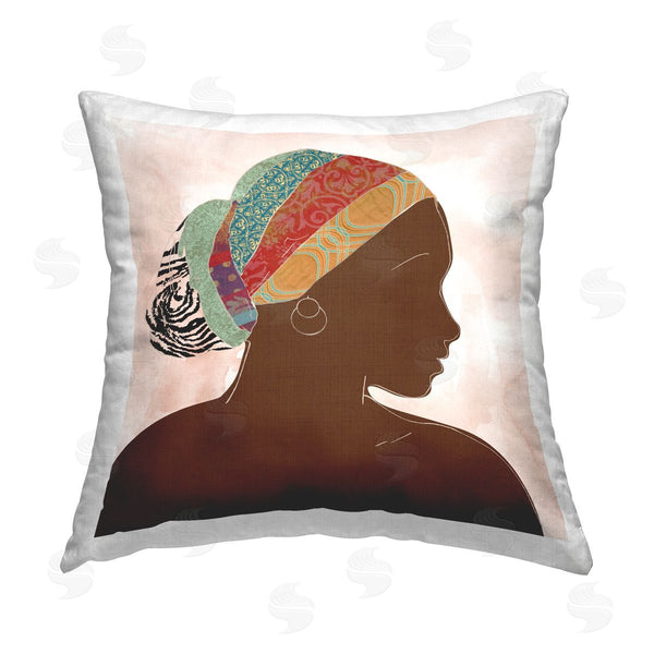 stupell industries Carol Robinson | Beautiful African Portrait Printed Throw Pillow