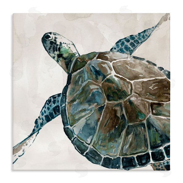 stupell industries Carol Robinson | Beige Sea Turtle Swimming Wall Art