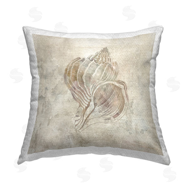 Stupell Industries Carol Robinson | Beige Seashell Illusion Printed Throw Pillow