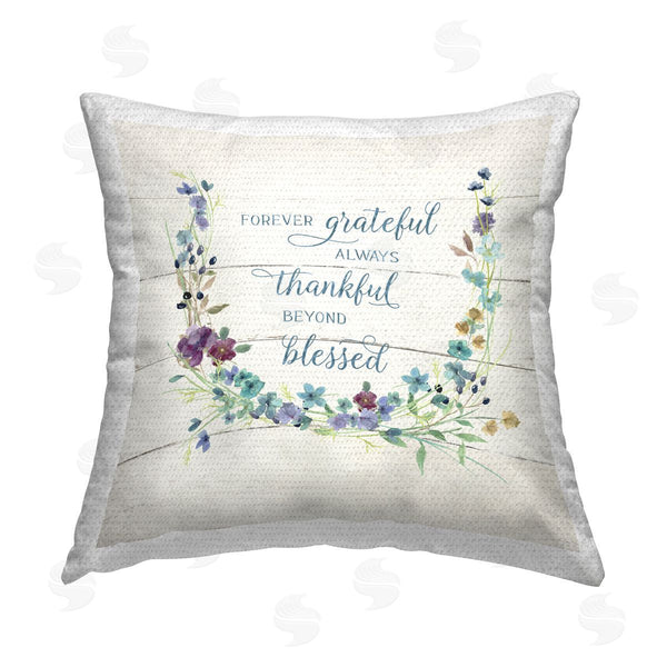Stupell Industries Carol Robinson | Beyond Blessed With Garland Printed Throw Pillow