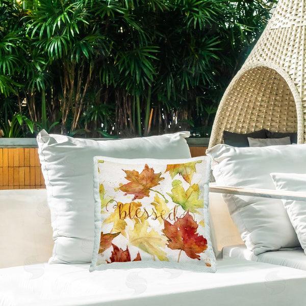 Stupell Industries Carol Robinson | Blessed Autumn Leaves Printed Throw Pillow