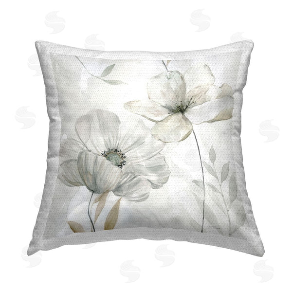 Stupell Industries Carol Robinson | Blooming White Flowers Printed Throw Pillow