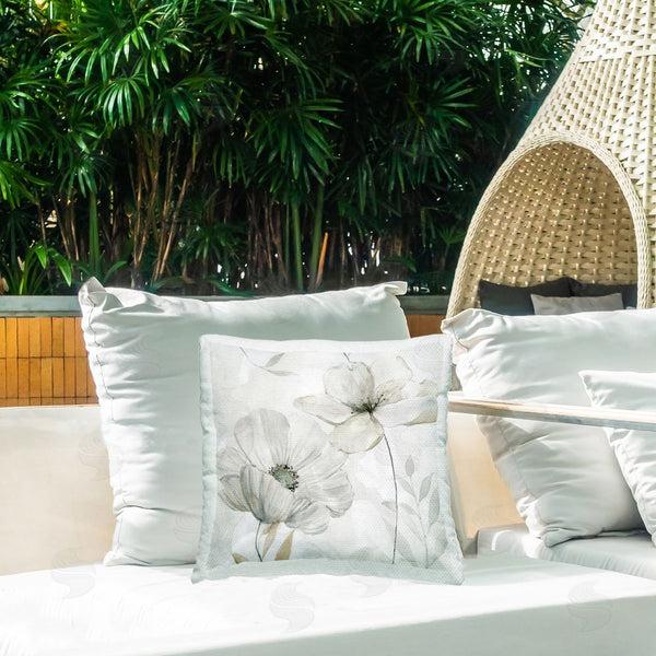 Stupell Industries Carol Robinson | Blooming White Flowers Printed Throw Pillow