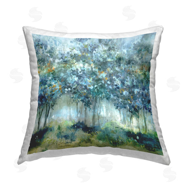 stupell industries Carol Robinson | Blue Abstract Tree Grove Printed Throw Pillow