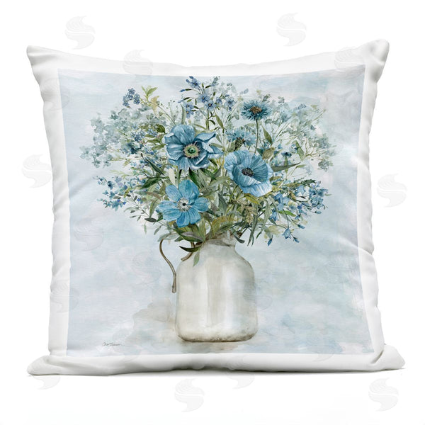 Stupell Industries Carol Robinson | Blue Country Floral Arrangement Printed Throw Pillow