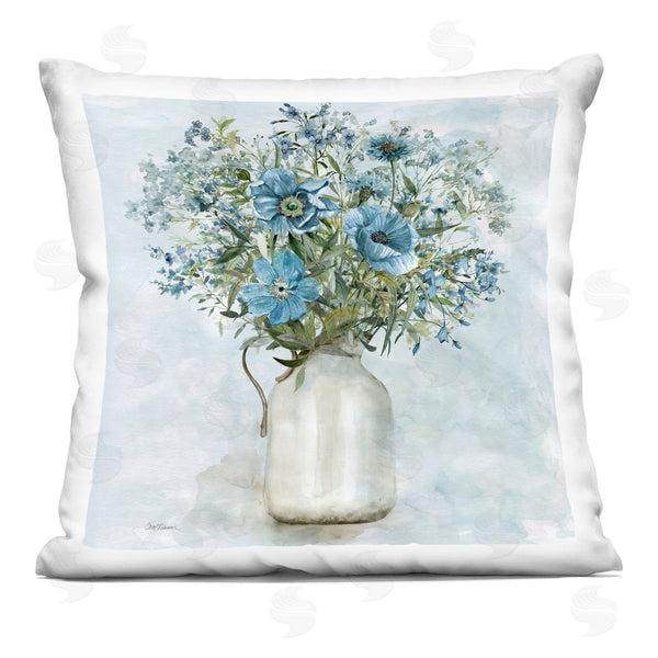 stupell industries Carol Robinson | Blue Country Floral Arrangement Printed Throw Pillow