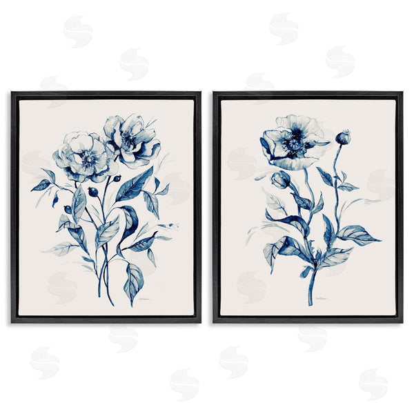 Stupell Industries Carol Robinson | Blue Sketched Flowers