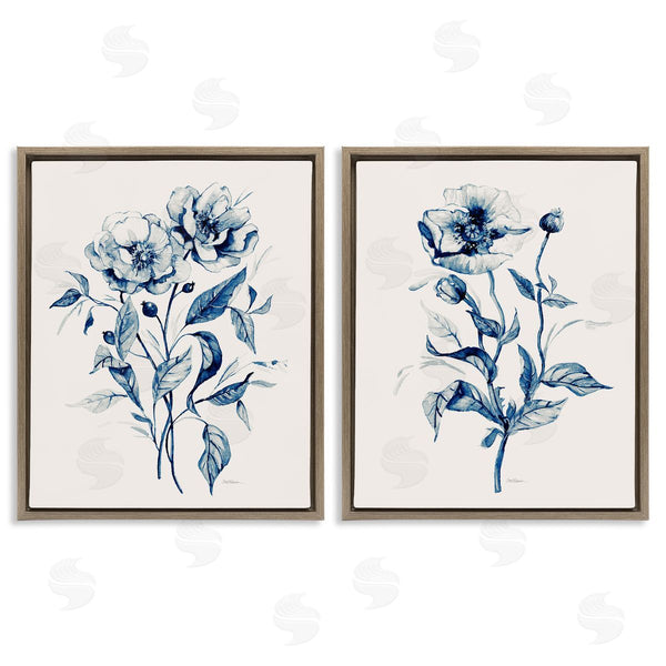 Stupell Industries Carol Robinson | Blue Sketched Flowers