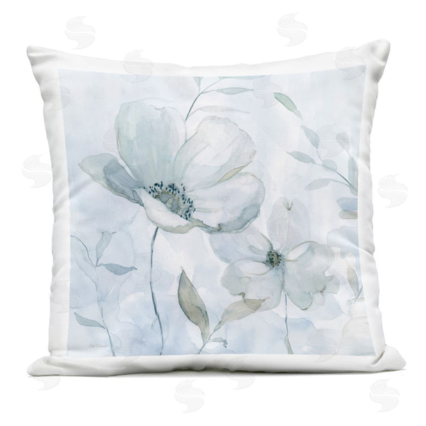 Stupell Industries Carol Robinson | Blue Whispers Flowers Printed Throw Pillow