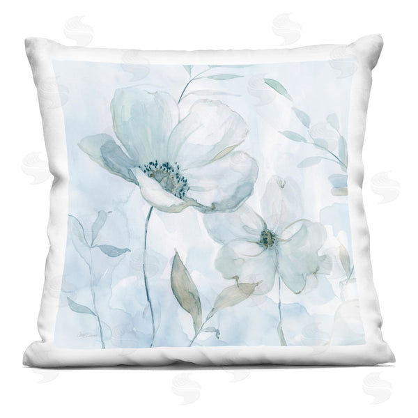 stupell industries Carol Robinson | Blue Whispers Flowers Printed Throw Pillow