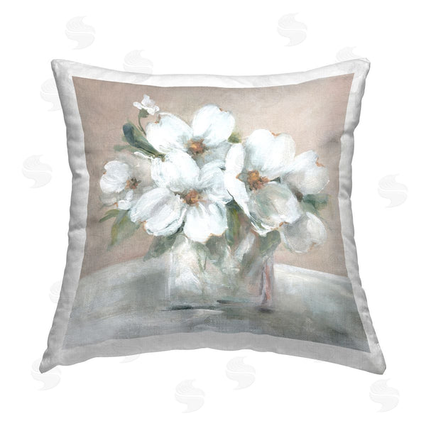 stupell industries Carol Robinson | Blushing Blooms Bouquet Printed Throw Pillow