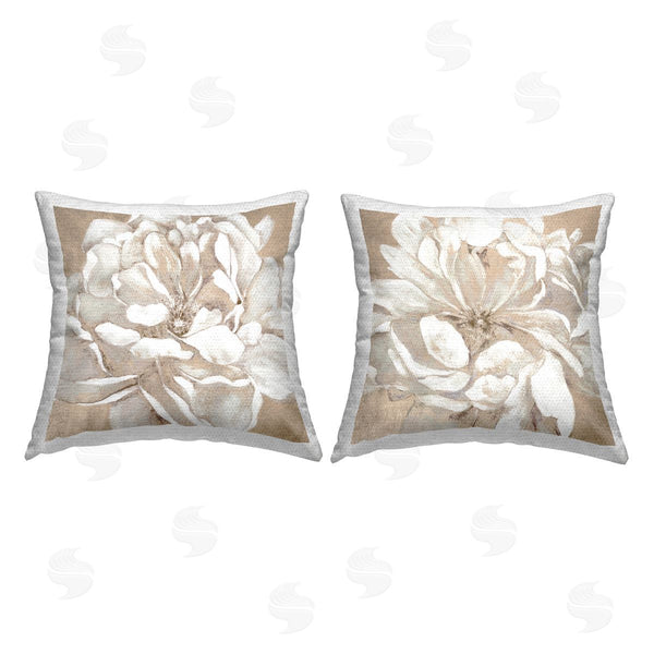 Stupell Industries Carol Robinson | Blushing Flower Bloom Printed Throw Pillow Set