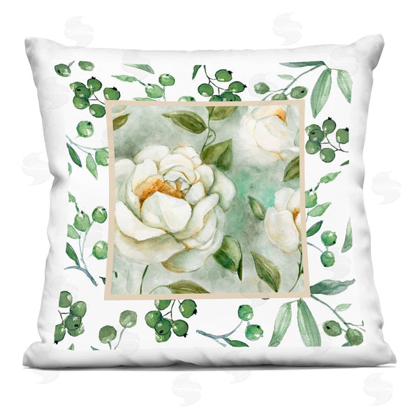 stupell industries Carol Robinson | Botanical Berries & Blooms Printed Throw Pillow