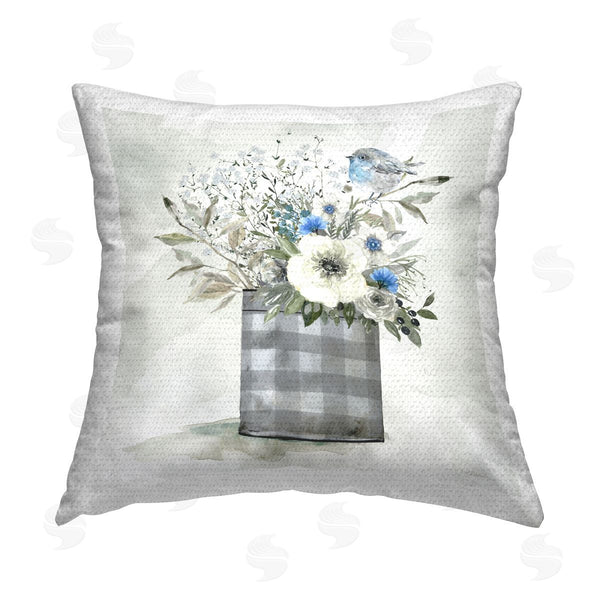 Stupell Industries Carol Robinson | Bouquet In Country Tin Printed Throw Pillow