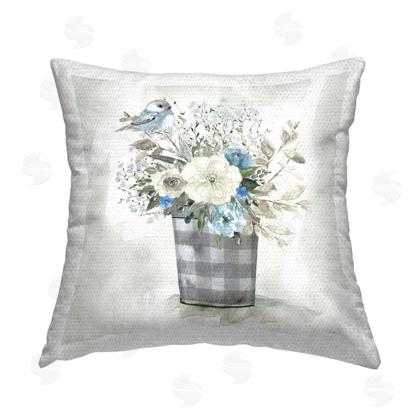 Stupell Industries Carol Robinson | Bouquet In Plaid Tin Printed Throw Pillow