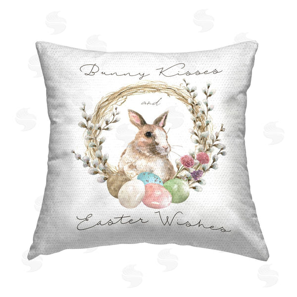 Stupell Industries Carol Robinson | Bunny Kisses Easter Wishes Printed Throw Pillow