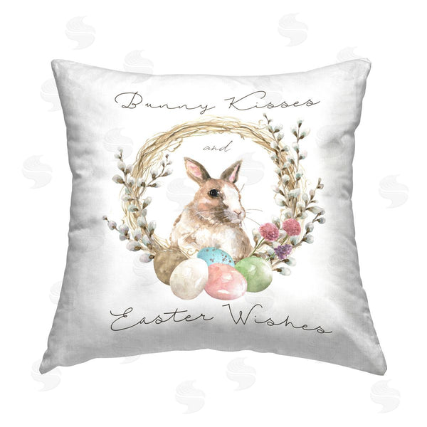 stupell industries Carol Robinson | Bunny Kisses Easter Wishes Printed Throw Pillow