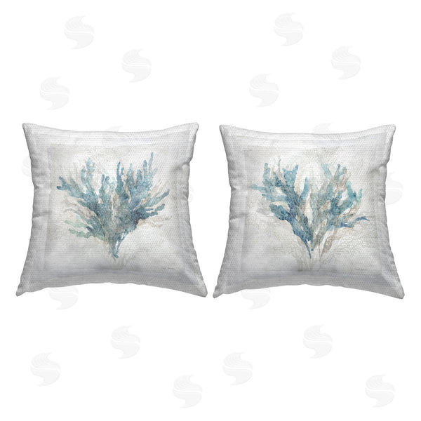 Stupell Industries Carol Robinson | Calm Blue Coral Printed Throw Pillow Set