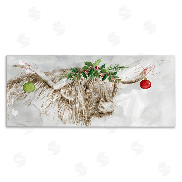 stupell industries Carol Robinson | Cattle with Christmas Ornaments Wall Art