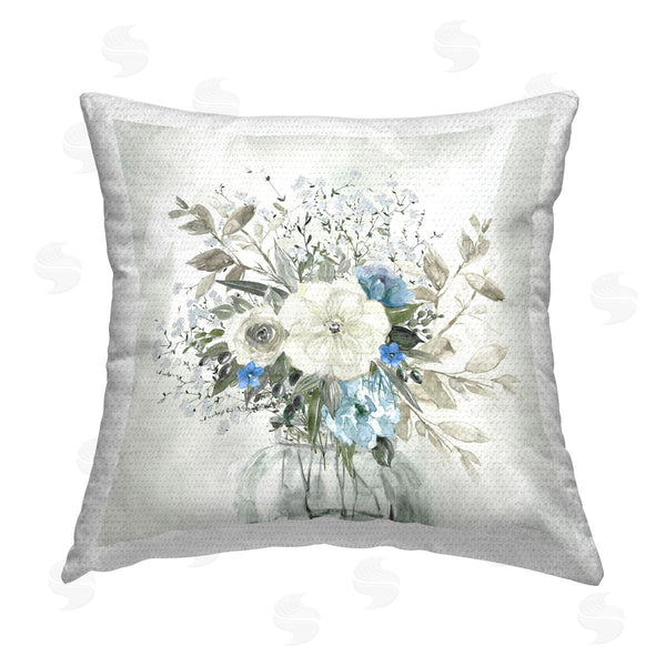 Stupell Industries Carol Robinson | Charming Blue Bouquet Printed Throw Pillow