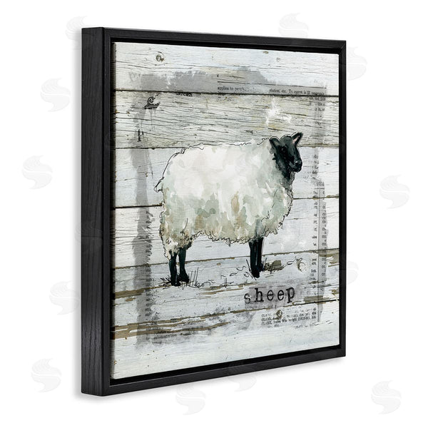Stupell Industries Carol Robinson | Charming Country Sheep Book Collage Rustic Pattern Wall Art